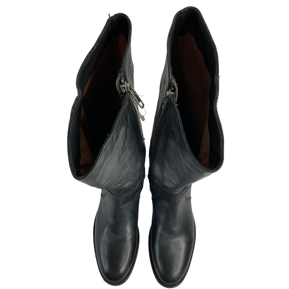 Frye Boots Womens Size 7 Black Melissa Belted Tall Boot Leather Luxury $400 New - Picture 13 of 15